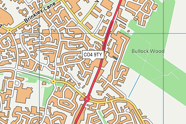 CO4 9TY map - OS VectorMap District (Ordnance Survey)