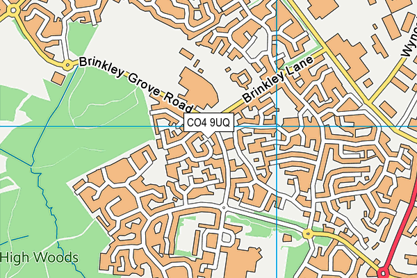 CO4 9UQ map - OS VectorMap District (Ordnance Survey)