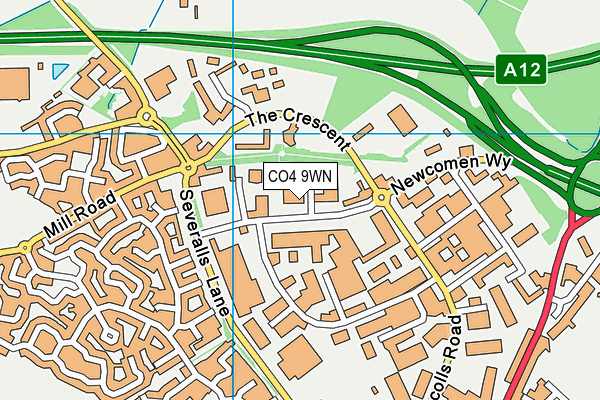 CO4 9WN map - OS VectorMap District (Ordnance Survey)
