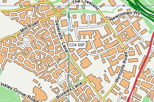 CO4 9XP map - OS VectorMap District (Ordnance Survey)