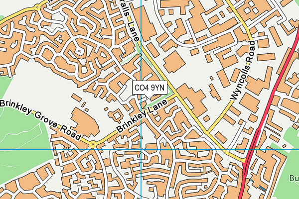 CO4 9YN map - OS VectorMap District (Ordnance Survey)