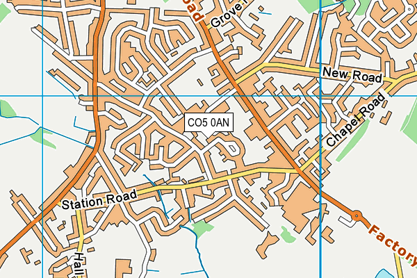 CO5 0AN map - OS VectorMap District (Ordnance Survey)