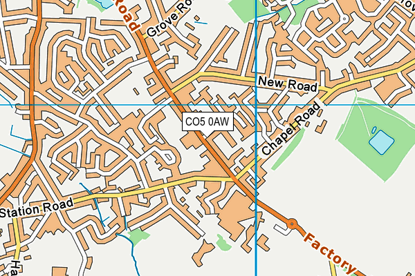 CO5 0AW map - OS VectorMap District (Ordnance Survey)