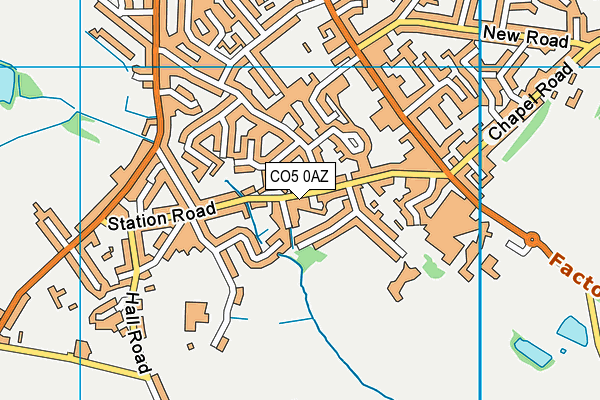 CO5 0AZ map - OS VectorMap District (Ordnance Survey)