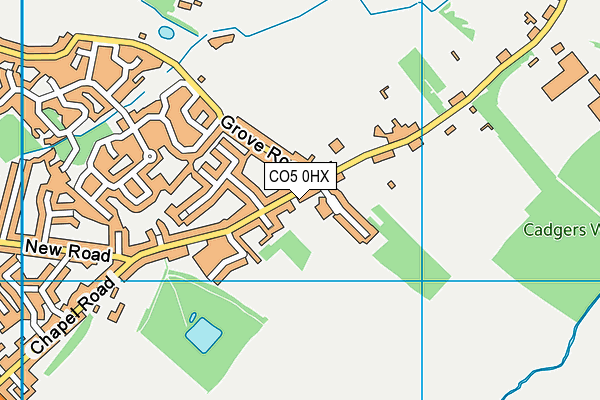 CO5 0HX map - OS VectorMap District (Ordnance Survey)