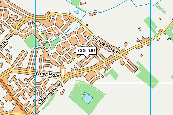 CO5 0JU map - OS VectorMap District (Ordnance Survey)
