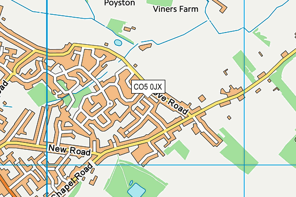 CO5 0JX map - OS VectorMap District (Ordnance Survey)