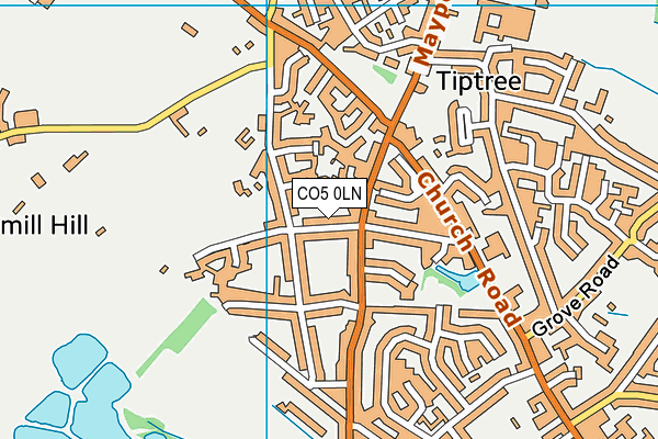 CO5 0LN map - OS VectorMap District (Ordnance Survey)