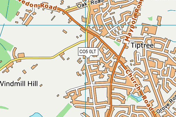 CO5 0LT map - OS VectorMap District (Ordnance Survey)