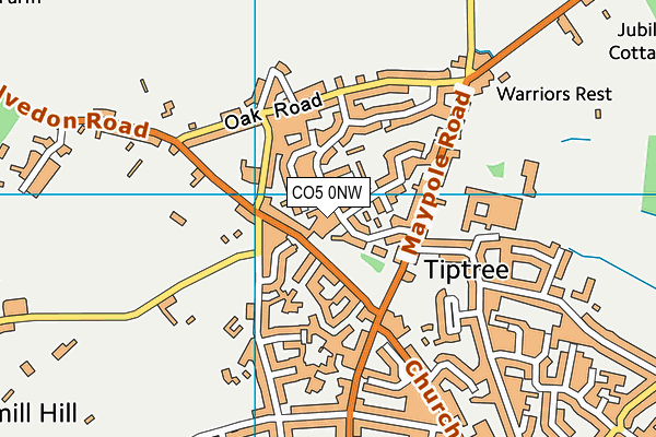 CO5 0NW map - OS VectorMap District (Ordnance Survey)