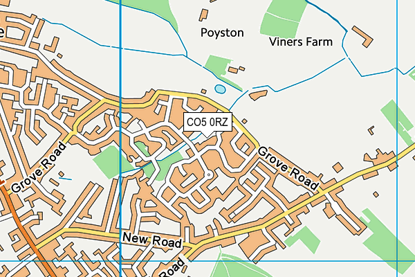 CO5 0RZ map - OS VectorMap District (Ordnance Survey)