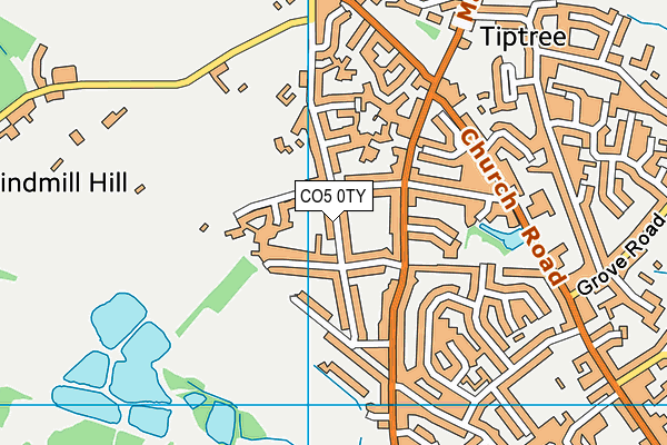 CO5 0TY map - OS VectorMap District (Ordnance Survey)