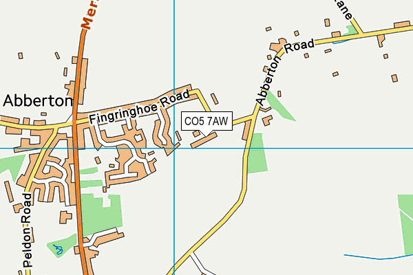 Abberton Cricket Club map (CO5 7AW) - OS VectorMap District (Ordnance Survey)
