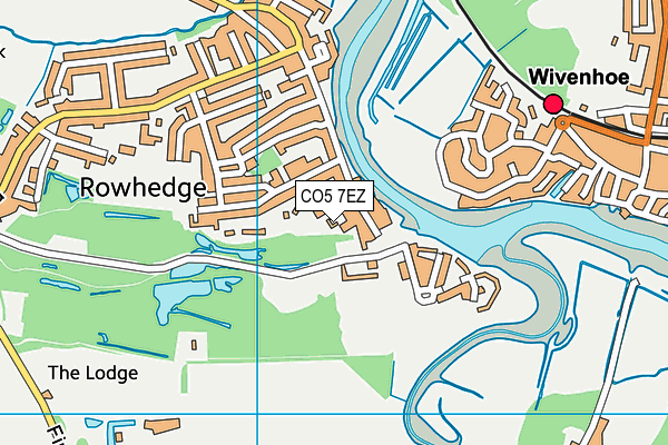 CO5 7EZ map - OS VectorMap District (Ordnance Survey)