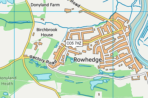 CO5 7HZ map - OS VectorMap District (Ordnance Survey)