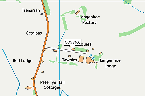 Langhoe Hall Lane (Closed) map (CO5 7NA) - OS VectorMap District (Ordnance Survey)