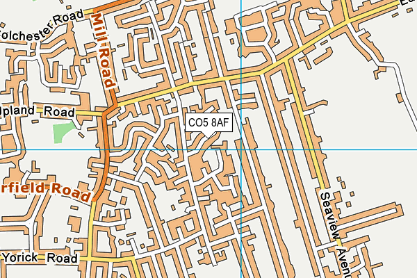 CO5 8AF map - OS VectorMap District (Ordnance Survey)