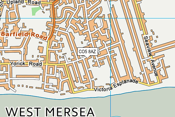 CO5 8AZ map - OS VectorMap District (Ordnance Survey)