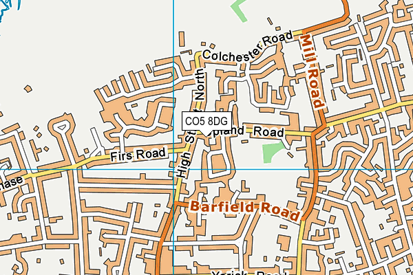 CO5 8DG map - OS VectorMap District (Ordnance Survey)