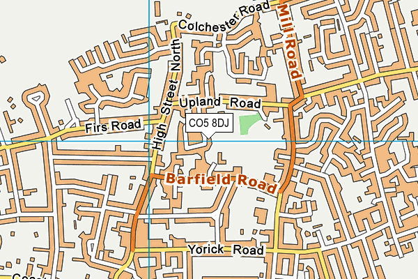 CO5 8DJ map - OS VectorMap District (Ordnance Survey)