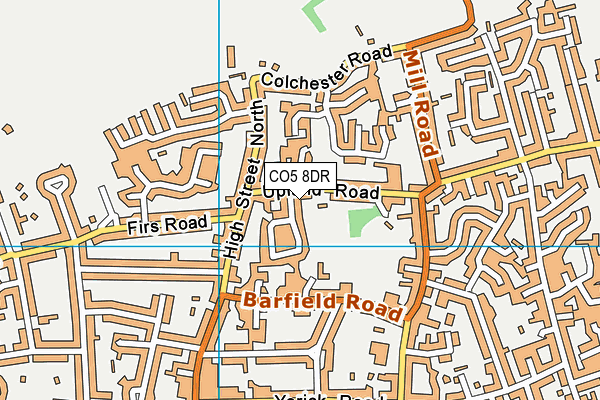 CO5 8DR map - OS VectorMap District (Ordnance Survey)