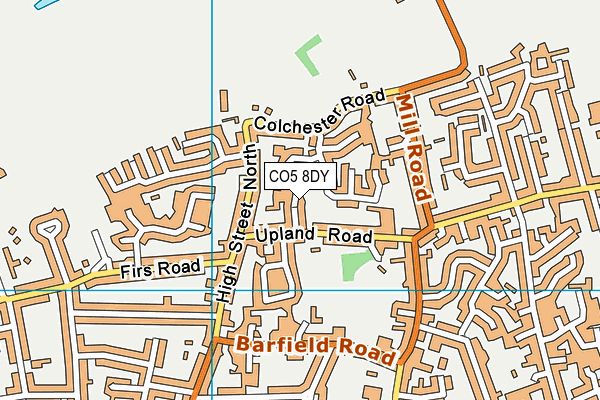 CO5 8DY map - OS VectorMap District (Ordnance Survey)