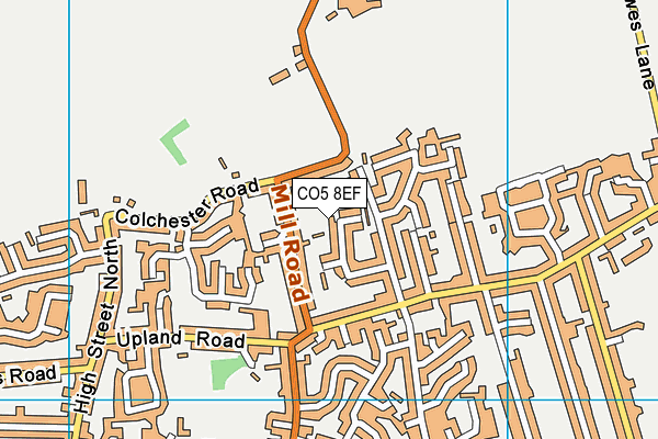 CO5 8EF map - OS VectorMap District (Ordnance Survey)