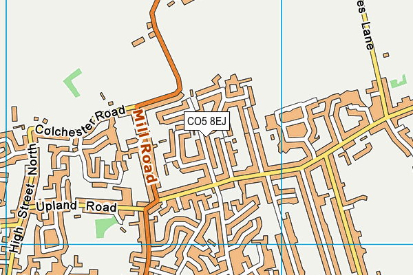 CO5 8EJ map - OS VectorMap District (Ordnance Survey)