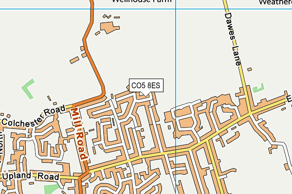 CO5 8ES map - OS VectorMap District (Ordnance Survey)