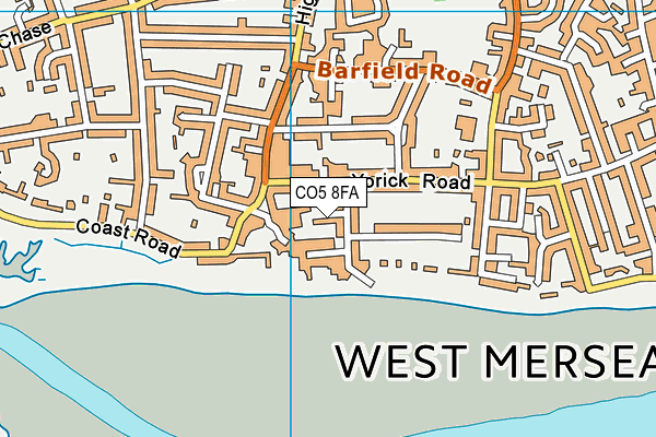 CO5 8FA map - OS VectorMap District (Ordnance Survey)