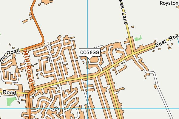 CO5 8GG map - OS VectorMap District (Ordnance Survey)