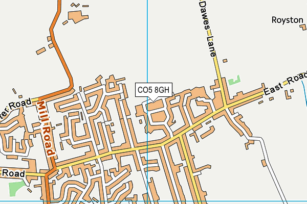 CO5 8GH map - OS VectorMap District (Ordnance Survey)
