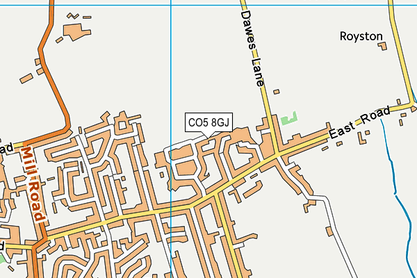 CO5 8GJ map - OS VectorMap District (Ordnance Survey)