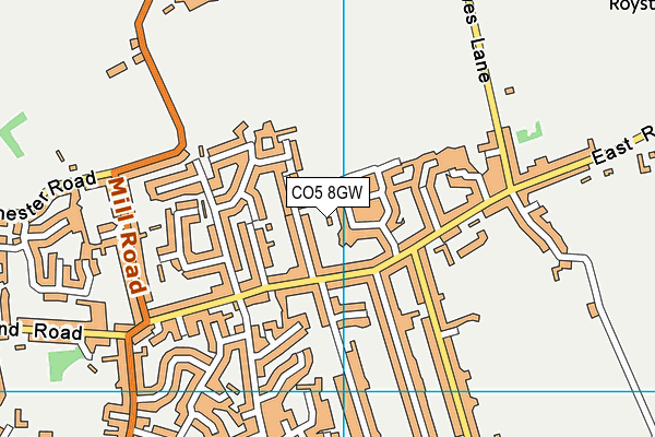 CO5 8GW map - OS VectorMap District (Ordnance Survey)