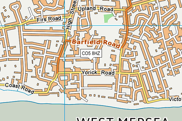 CO5 8HZ map - OS VectorMap District (Ordnance Survey)