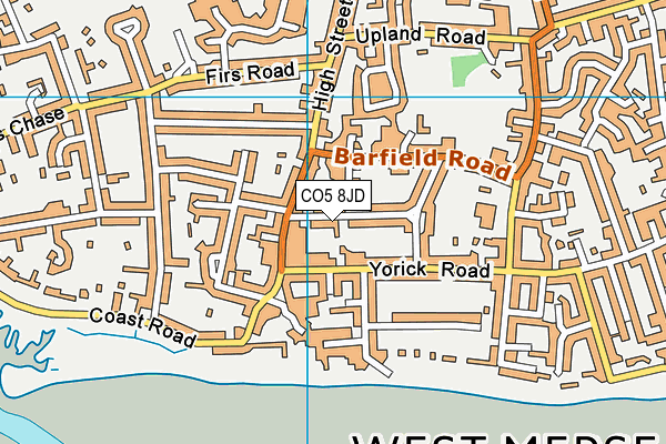 CO5 8JD map - OS VectorMap District (Ordnance Survey)