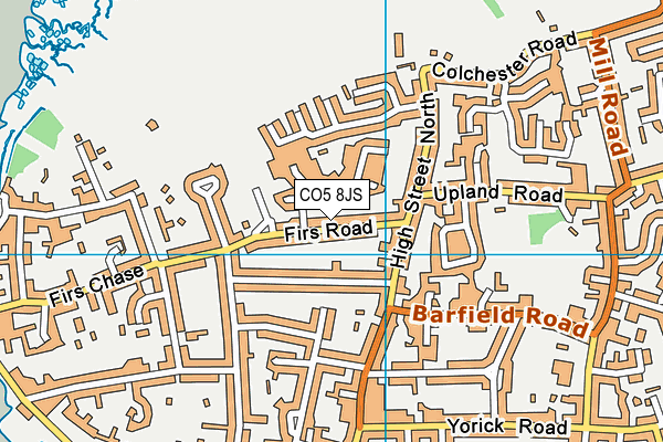 CO5 8JS map - OS VectorMap District (Ordnance Survey)