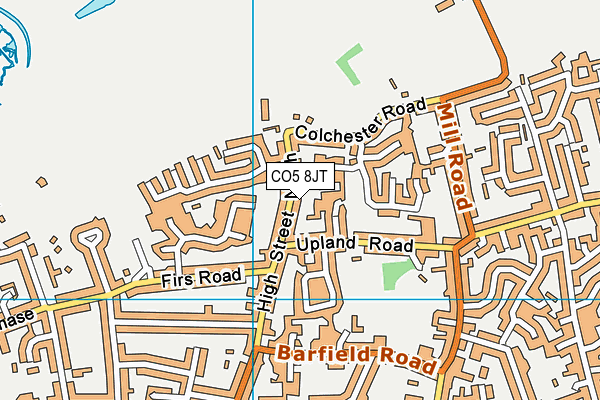 CO5 8JT map - OS VectorMap District (Ordnance Survey)