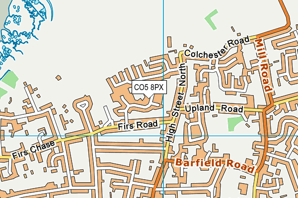 CO5 8PX map - OS VectorMap District (Ordnance Survey)