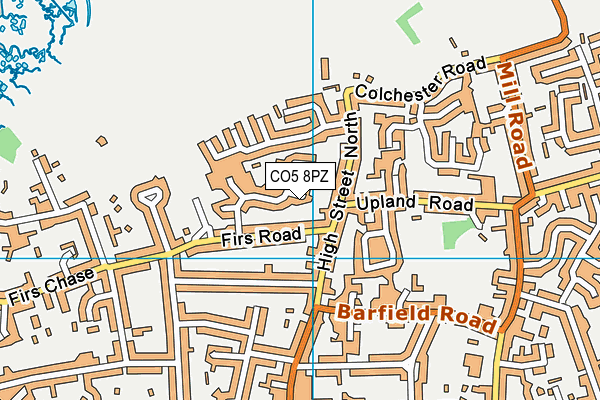 CO5 8PZ map - OS VectorMap District (Ordnance Survey)