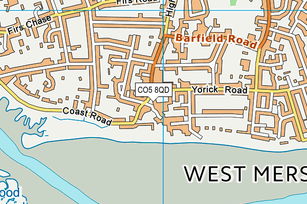 CO5 8QD map - OS VectorMap District (Ordnance Survey)