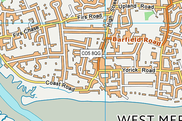 CO5 8QG map - OS VectorMap District (Ordnance Survey)