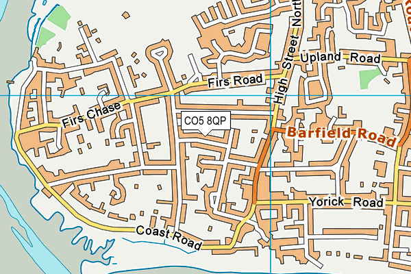 CO5 8QP map - OS VectorMap District (Ordnance Survey)