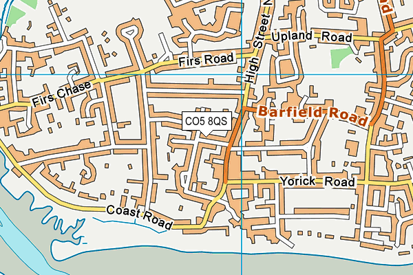 CO5 8QS map - OS VectorMap District (Ordnance Survey)