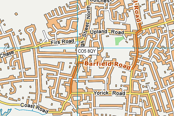 CO5 8QY map - OS VectorMap District (Ordnance Survey)