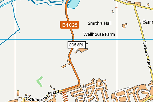 CO5 8RU map - OS VectorMap District (Ordnance Survey)