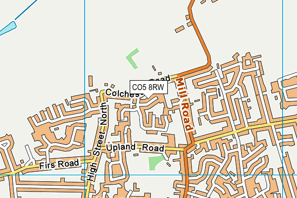 CO5 8RW map - OS VectorMap District (Ordnance Survey)