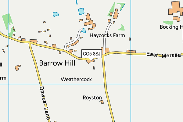 CO5 8SJ map - OS VectorMap District (Ordnance Survey)