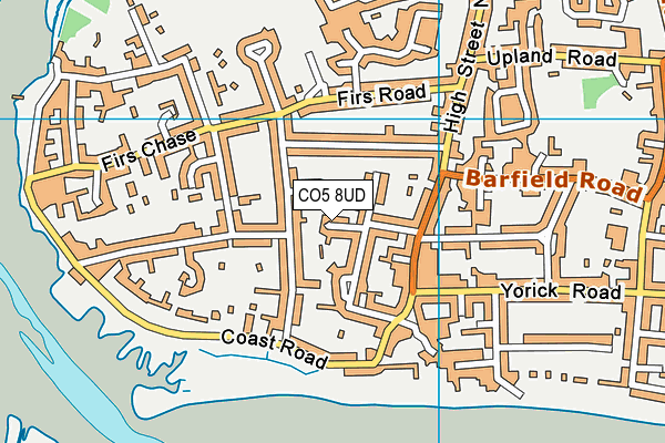 CO5 8UD map - OS VectorMap District (Ordnance Survey)