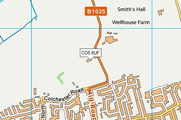 CO5 8UF map - OS VectorMap District (Ordnance Survey)